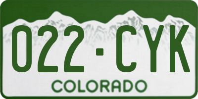 CO license plate 022CYK