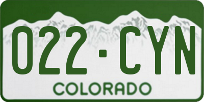 CO license plate 022CYN