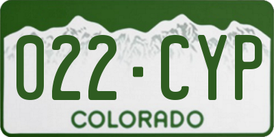 CO license plate 022CYP