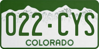 CO license plate 022CYS