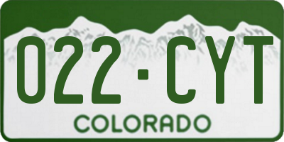 CO license plate 022CYT