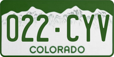 CO license plate 022CYV
