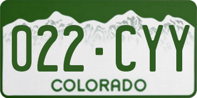 CO license plate 022CYY