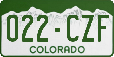 CO license plate 022CZF