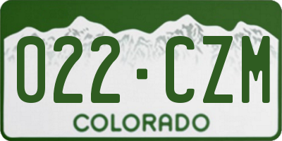 CO license plate 022CZM