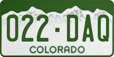 CO license plate 022DAQ