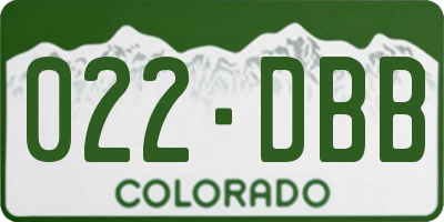 CO license plate 022DBB