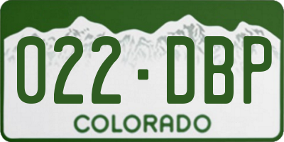 CO license plate 022DBP