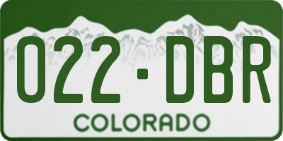CO license plate 022DBR