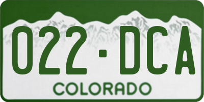 CO license plate 022DCA
