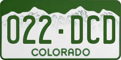 CO license plate 022DCD