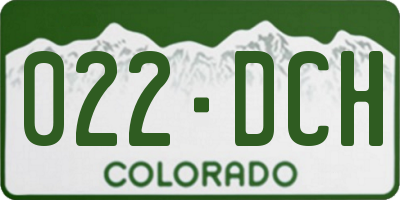 CO license plate 022DCH