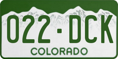 CO license plate 022DCK