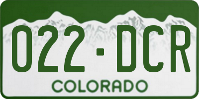 CO license plate 022DCR