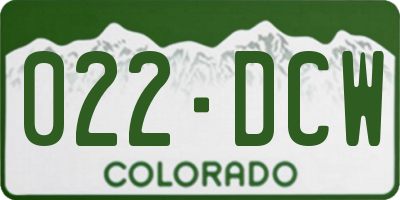 CO license plate 022DCW