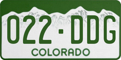 CO license plate 022DDG