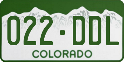 CO license plate 022DDL