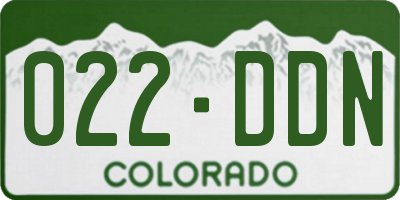 CO license plate 022DDN
