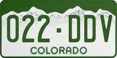 CO license plate 022DDV