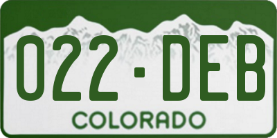 CO license plate 022DEB