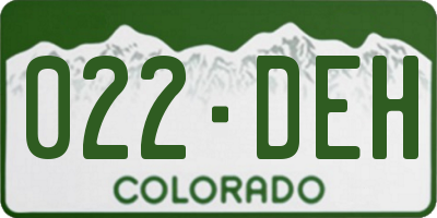CO license plate 022DEH