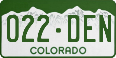 CO license plate 022DEN