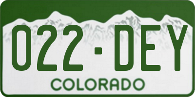 CO license plate 022DEY
