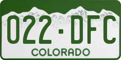 CO license plate 022DFC