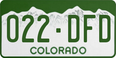 CO license plate 022DFD