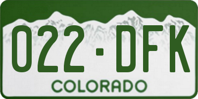 CO license plate 022DFK