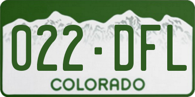 CO license plate 022DFL