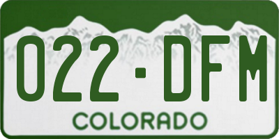 CO license plate 022DFM