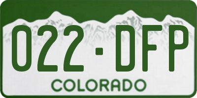 CO license plate 022DFP