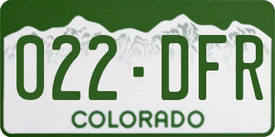 CO license plate 022DFR