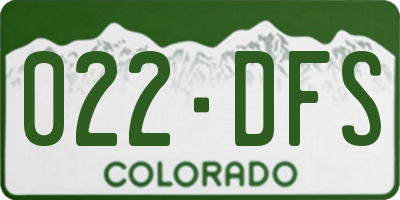 CO license plate 022DFS