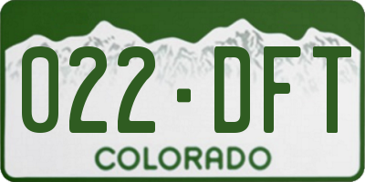 CO license plate 022DFT