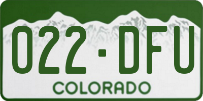 CO license plate 022DFU