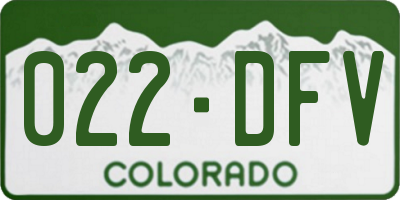 CO license plate 022DFV