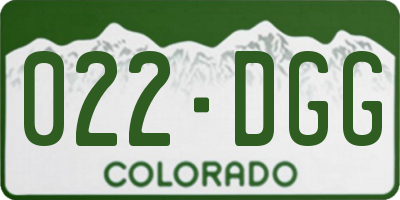 CO license plate 022DGG
