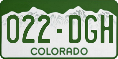 CO license plate 022DGH