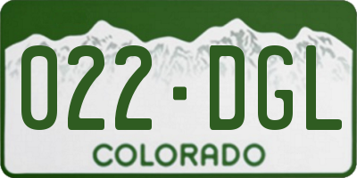 CO license plate 022DGL