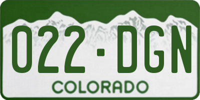 CO license plate 022DGN