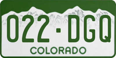 CO license plate 022DGQ