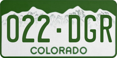 CO license plate 022DGR