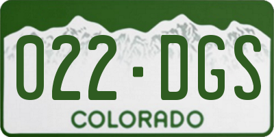 CO license plate 022DGS
