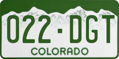 CO license plate 022DGT