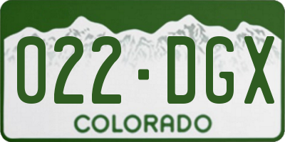 CO license plate 022DGX
