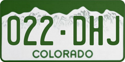 CO license plate 022DHJ