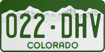 CO license plate 022DHV