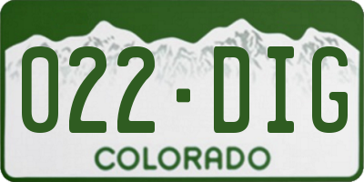 CO license plate 022DIG